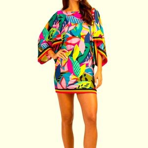 TRINA TURK RAINFOREST NWT SWIM TUNIC SWIM DRESS coverup  LARGE